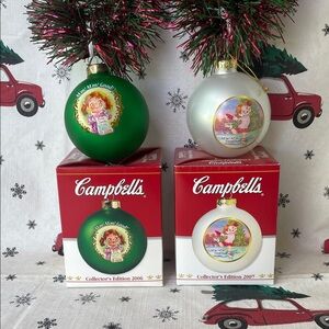 Campbell's Holiday Ornament Set - Green and Silver